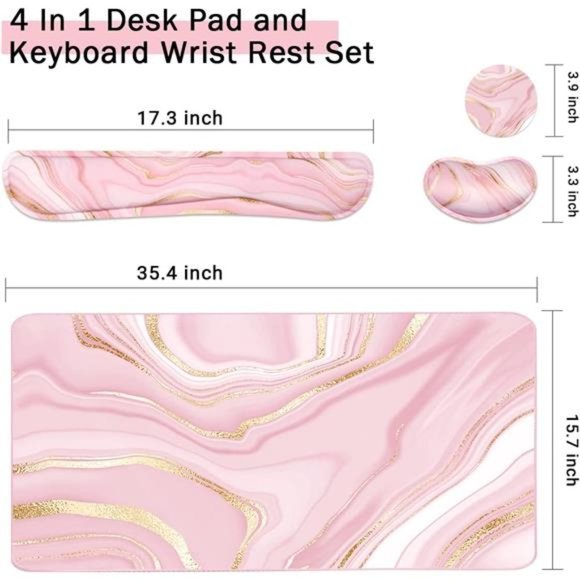 Keyboard Mouse Pad Set, Extended Mouse Pad+Keyboard Wrist Rest Support - Picture 2 of 6